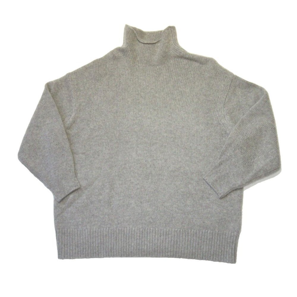 MM Lafleur Lea 1.0 in Stormcloud Plush Cashmere Funnel Neck Sweater XL